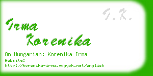 irma korenika business card